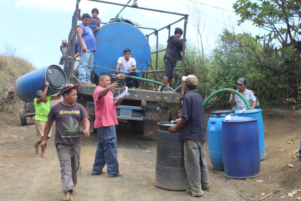 Water trucks provide water for local communities.