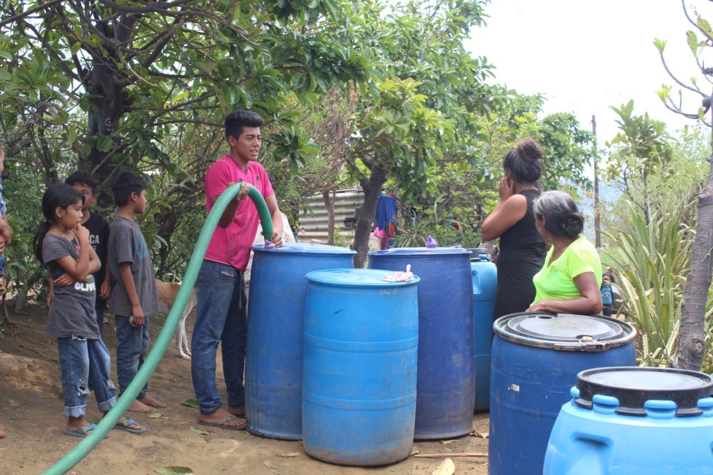 Water trucks provide water for local communities.