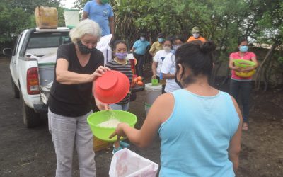 Paulette Helping Distribute Food.